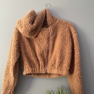 Cropped teddy coat